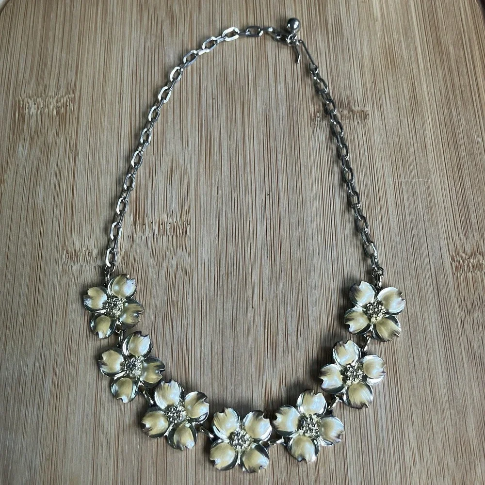 Vtg 50's Dogwood Gold Tone Collar/Choker‎ Necklace & Bracelet NC Flower Romantic